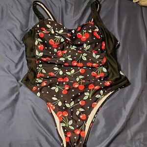 Cherry Print One-Piece Swimsuit